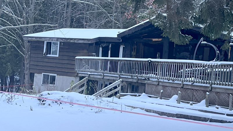 A home on Whippoorwill Lane in Kincardine, Ont., seen on Nov. 28, 2023, was the scene of a fatal house fire on Nov. 24, 2023. (Source: Submitted) 