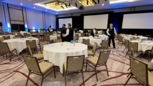 The event space at the Westin Hotel. As a lunch-event ends, and staff prepare for an evening event. (Peter Szperling/CTV News Ottawa)