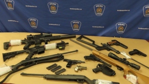 A London man is facing charges after firearms and ammunition were seized on Nov. 28, 2023. (Source: London police)