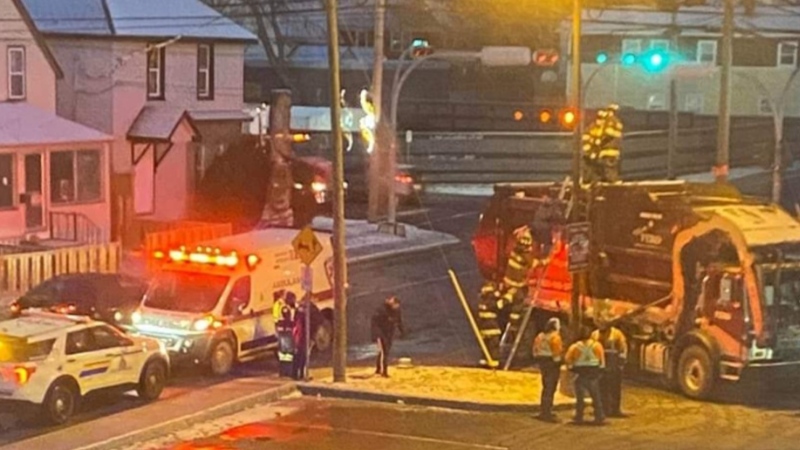First responders saved a man from a dumpster in Moncton, N.B., on Nov. 29, 2023. (Courtesy: Wade Perry)