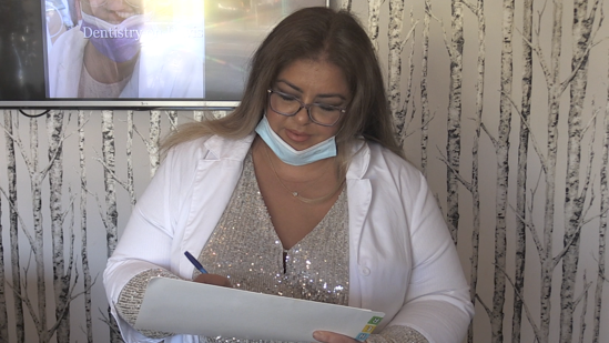 Dr. Nazila Dehghani at her dental office in Newmarket, Ont., on Thurs., Nov. 30, 2023. (CTV News/Catalina Gillies)