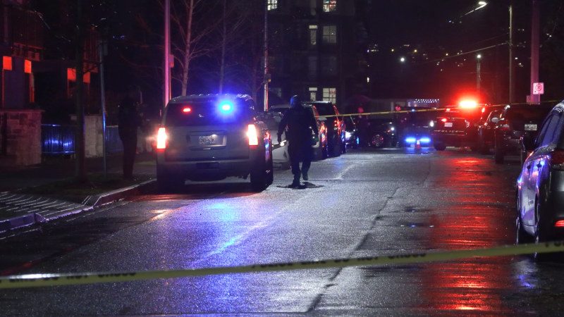 The scene of an "officer-involved shooting" in Abbotsford on Thursday, Nov. 30. 