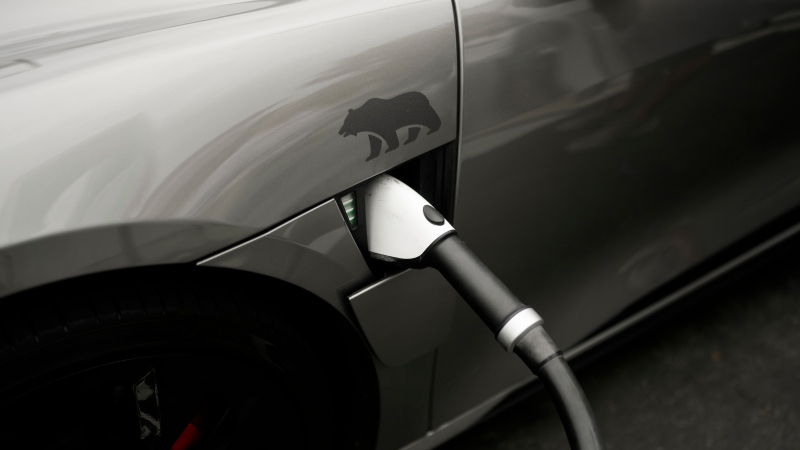 
A Combined Charging System (CCS) connector is plugged into an electric vehicle at a charging station in Anaheim, Calif., Friday, June 9, 2023. AP Photo/Jae C. Hong)