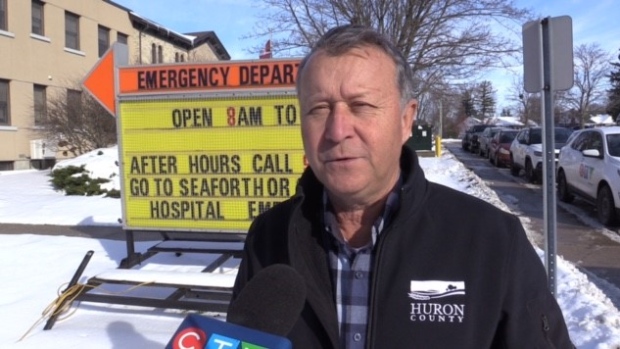 Central Huron Mayor Jim Ginn says people are getting frustrated about the four year long overnight ER closure in Clinton, Ont. on Thursday, Nov. 30, 2023. (Scott Miller/CTV News London)