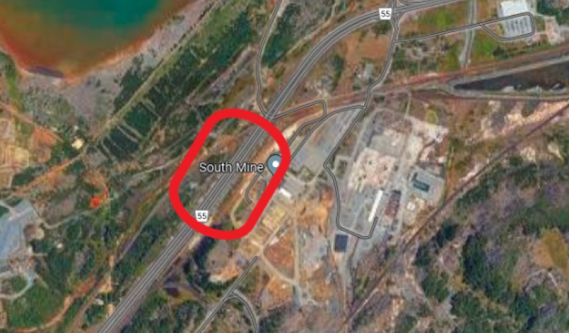Vale said this week that the construction of a high-voltage power line will briefly close MR 55 near the Copper Cliff Bridge in Sudbury next week. (Supplied)
