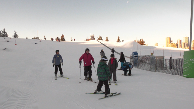 Skiers hit the slopes at three Edmonton ski hills Saturday. (Jessica Robb/CTV News Edmonton)