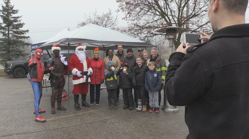 A photo being taken at the Doon Toy Drive on Dec. 3 (CTV Kitchener)