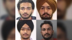 Images of four men wanted in connection with an aggravated assault investigation in Brampton. 