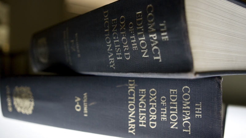 An Oxford English Dictionary is shown at the headquarters of the Associated Press in New York, Aug. 29, 2010. (AP Photo/Caleb Jones, File)