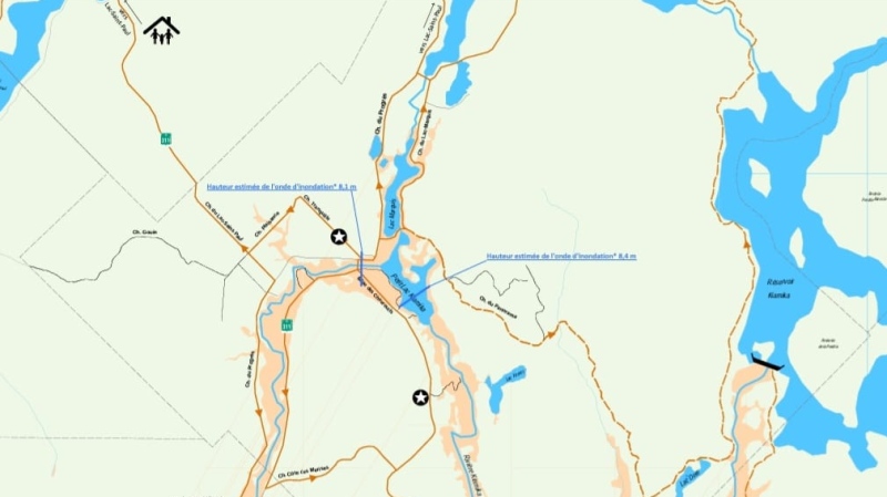 People living in Chute-Saint-Philippe and Lac-des-Écorces are being asked to evacuate their homes due to potential infrastructure issues at the Kiamika dam and Morier dike. (Credit: Municipality of Chute-Saint-Philippe)