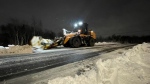 A Cat machine clears snow in Dartmouth, N.S., on Dec. 4, 2023. (Carl Pomeroy/CTV Atlantic)