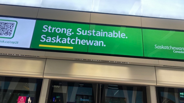 The Government of Saskatchewan has spent $238,000 on digital ads at Dubai's airport and metro during the COP28 conference. (Courtesy: X/Emily Lowan)