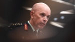 Chief of the Defence Staff Wayne Eyre waits to appear before the Standing Commitee on National Defence providing a briefing on the mandate and priorities of the minister of national defence in Ottawa, on Thursday, Sept. 28, 2023. (THE CANADIAN PRESS/Spencer Colby)