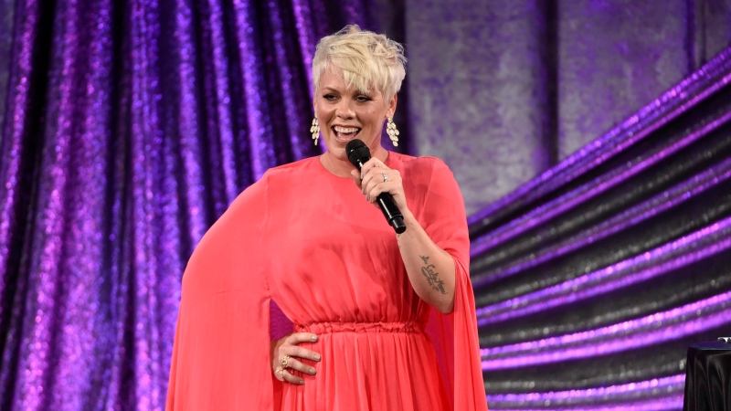 Pink accepts the BMI President's award at the 63rd annual BMI Pop Awards at the Beverly Wilshire Hotel on Tuesday, May 12, 2015, in Beverly Hills, Calif. (Photo by Chris Pizzello/Invision/AP)