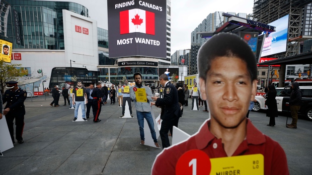Take a look at the current list of Bolo's Top 25 most wanted fugitives in Canada, and the rewards being offered for information that could lead to their arrest. (THE CANADIAN PRESS/Cole Burston)
<br><br><a href="https://toronto.ctvnews.ca/man-wanted-in-connection-with-deadly-shooting-in-toronto-tops-list-of-most-wanted-fugitives-in-canada-1.6857946">Read the full story here</a><br>
