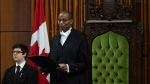Speaker of the House of Commons Greg Fergus is seen in the House of Commons, in Ottawa, Thursday, Dec. 14, 2023. THE CANADIAN PRESS/Adrian Wyld