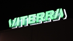 Viterra's logo can be seen at the company's headquarters in Regina. (David Prisciak/CTV News)