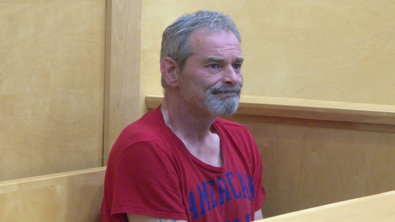 Dean Penney appears in court in Corner Brook, N.L., on Monday. He has been charged with first degree murder in the 2016 disappearance of his estranged wife, Jennifer Hillier-Penney. (NTV)