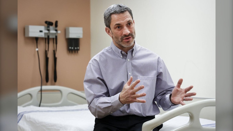 Dr. Stephen Freedman, a professor of pediatrics at the University of Calgary, speaks during an interview at the Alberta Children's Hospital in Calgary on Tuesday, Dec. 12, 2023. THE CANADIAN PRESS/Jeff McIntosh