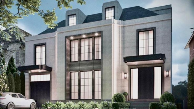 A dramatic limestone façade at 299 Russell Hill Road, which sold for $16,242,500 (Credit: Barry Cohen Homes).