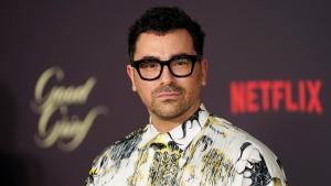 Daniel Levy, writer/director of "Good Grief," as well as a cast member, poses at the premiere of the Netflix film at the Egyptian Theatre, Tuesday, Dec. 19, 2023, in Los Angeles. (AP Photo/Chris Pizzello)