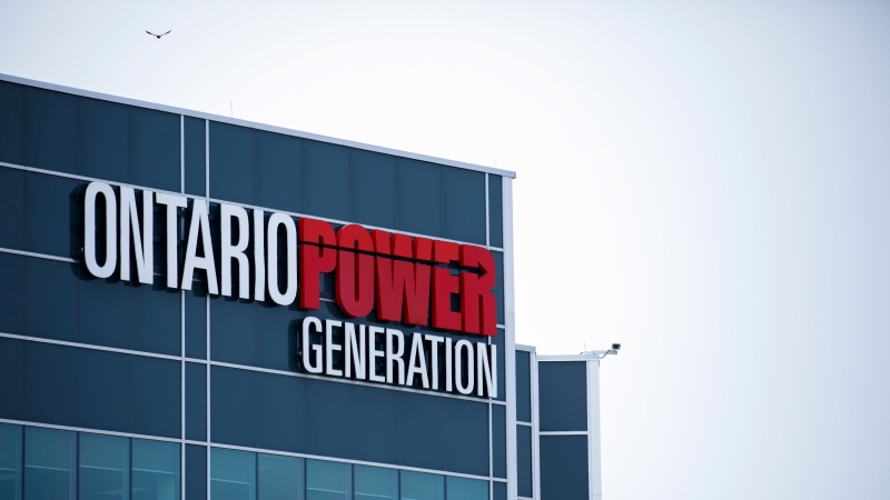 Ontario Power Generation signage is seen facility at the Darlington Power Complex, in Bowmanville, Ont., Friday, May 31, 2019. THE CANADIAN PRESS/Cole Burston