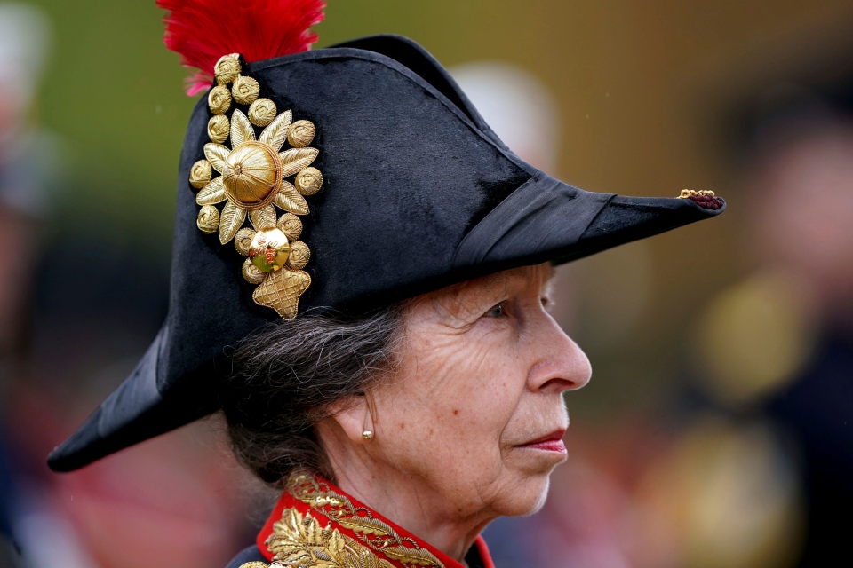 Princess Anne in the gardens of Buckingham Place
