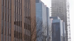 Office buildings in downtown London, Ont. on Jan. 24, 2024. (Daryl Newcombe/CTV News London) 
