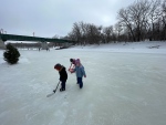 Children skate on the Nestaweya River Trail at The Forks on January 26, 2024. (Image source: Jamie Dowsett/CTV News Winnipeg)