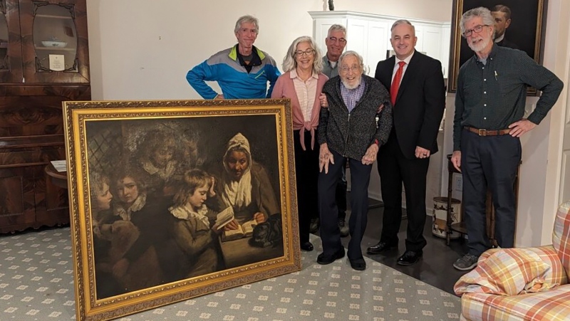 A British painting stolen by mobsters is returned to the owner's son - 54 years later