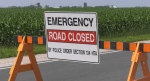 Emergency Road Closed signage. (CTV News/Molly Frommer) 