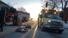 A woman was struck by a car in Rosemont Tuesday morning and treated for minor injuries (image: Matthew Krisko)