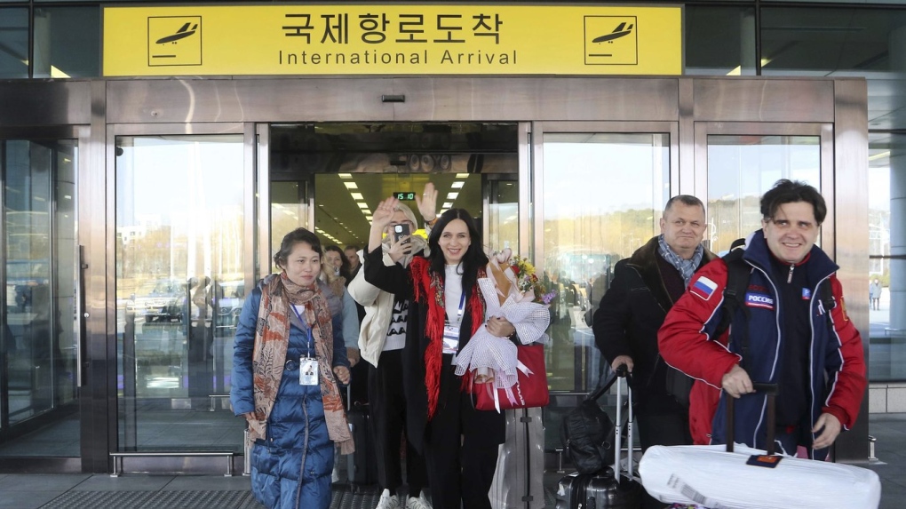 Russian tourists visit North Korea