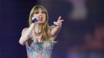 Taylor Swift performs as part of the "Eras Tour" at the Tokyo Dome, Wednesday, Feb. 7, 2024, in Tokyo. (AP Photo/Toru Hanai)