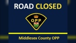 A "road closed" graphic from Middlesex County OPP. (Source: OPP West Region/X)