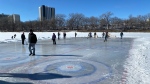 The 23rd annual Ironman Outdoor Curling bonspiel on the Red River. (Source: Zachary Kitchen/CTV News Winnipeg)
