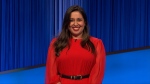 Whitby's Juveria Zaheer at the Jeopardy! stage. (Supplied)