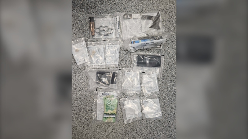 Supplied image of the drugs and weapons seized. (Source: OPP)