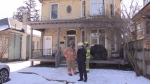 High C0 levels at a multi-unit residence in the 400-block of Simcoe Street in London, Ont. sent four people to hospital and prompted the evacuation of the building on Feb. 20, 2024. (Reta Ismail/CTV News London)