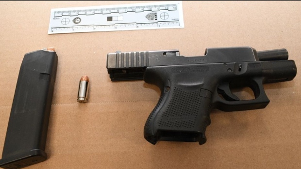 Police seized two firearms, ammunition and drugs in an investigation beginning on Feb. 18, 2024. Four suspects were arrested and charged as a result. (Toronto Police)