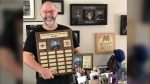 Heath Muggli was the first recipient of the Quinn Stevenson “For the Love of the Game” award. (Source: Facebook / Saskatoon District Baseball Umpires Association)