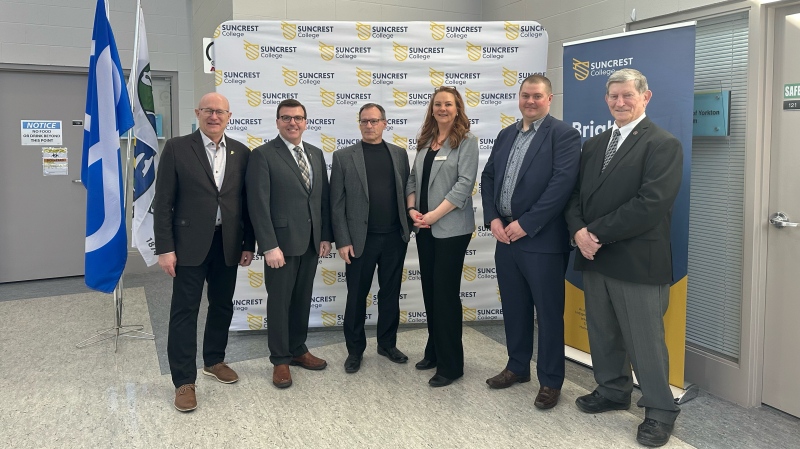 The Government of Saskatchewan, Yorkton's Health Foundation and Suncrest College celebrated a new provincial Diagnostic Medical Sonography Advanced Diploma program on Feb. 20, 2024. (Sierra D'Souza Butts/CTV News)