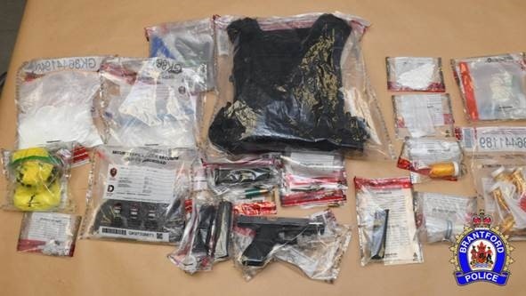 Items seized in relation to a shooting investigation. (Source: Brantford Police Service)