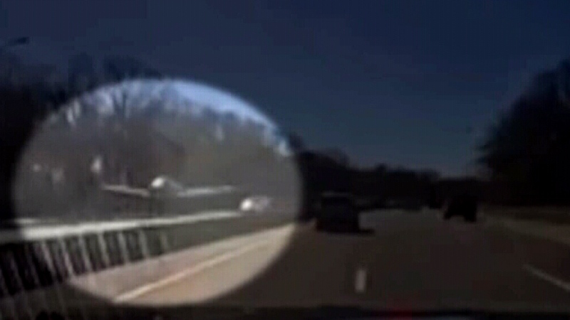 Video shows plane land on Long Island highway 