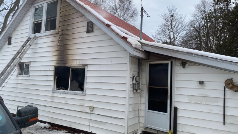 Fire broke out inside a home on Victory Crescent in Penetanguishene, Ont., on Wed., Feb. 21, 2024. (Source: Director of Emergency Services/Fire Chief Richard Renaud)