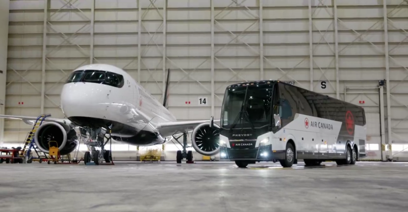 An Air Canada-branded motorcoach is seen in a promotional video for a new bus connection to Toronto Pearson International Airport. (X/Air Canada)