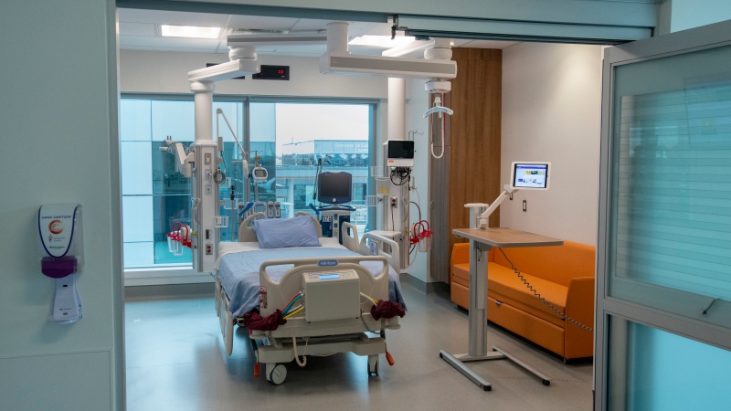 A digital Intensive Care Unit room at Cortellucci Vaughan Hospital in Vaughan, Ontario on Monday, January 18, 2021. The new hospital is being opened to take patients from other hospitals that are strained by COVID-19. THE CANADIAN PRESS/Frank Gunn