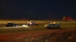 A man was seriously injured in a crash on Stoney Trail just before Country Hills Boulevard N.E. on Feb. 21, 2024.