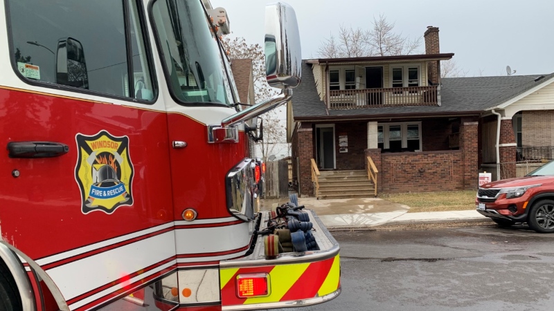 Windsor Fire & Rescue is seen in the 1300-block of Goyeau Street on Feb. 22, 2024 for a structure fire. (Bob Bellacicco/CTV News Windsor)