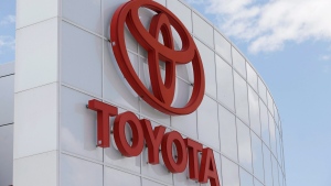 This Tuesday, June 13, 2017, photo, shows the Toyota logo at Mark Miller Toyota in Salt Lake City. (AP Photo/Rick Bowmer)